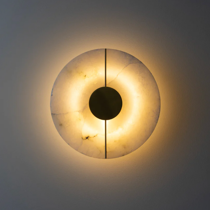 Marble Round Wall Light with Nordic Design