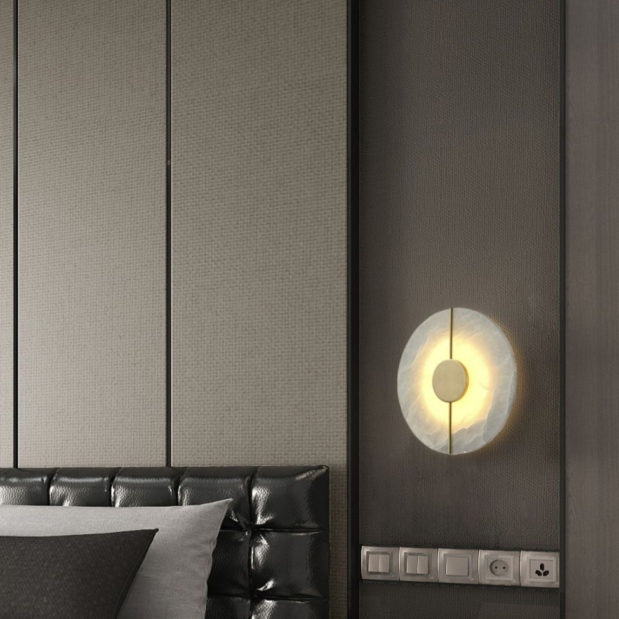 Marble Round Wall Light with Nordic Design