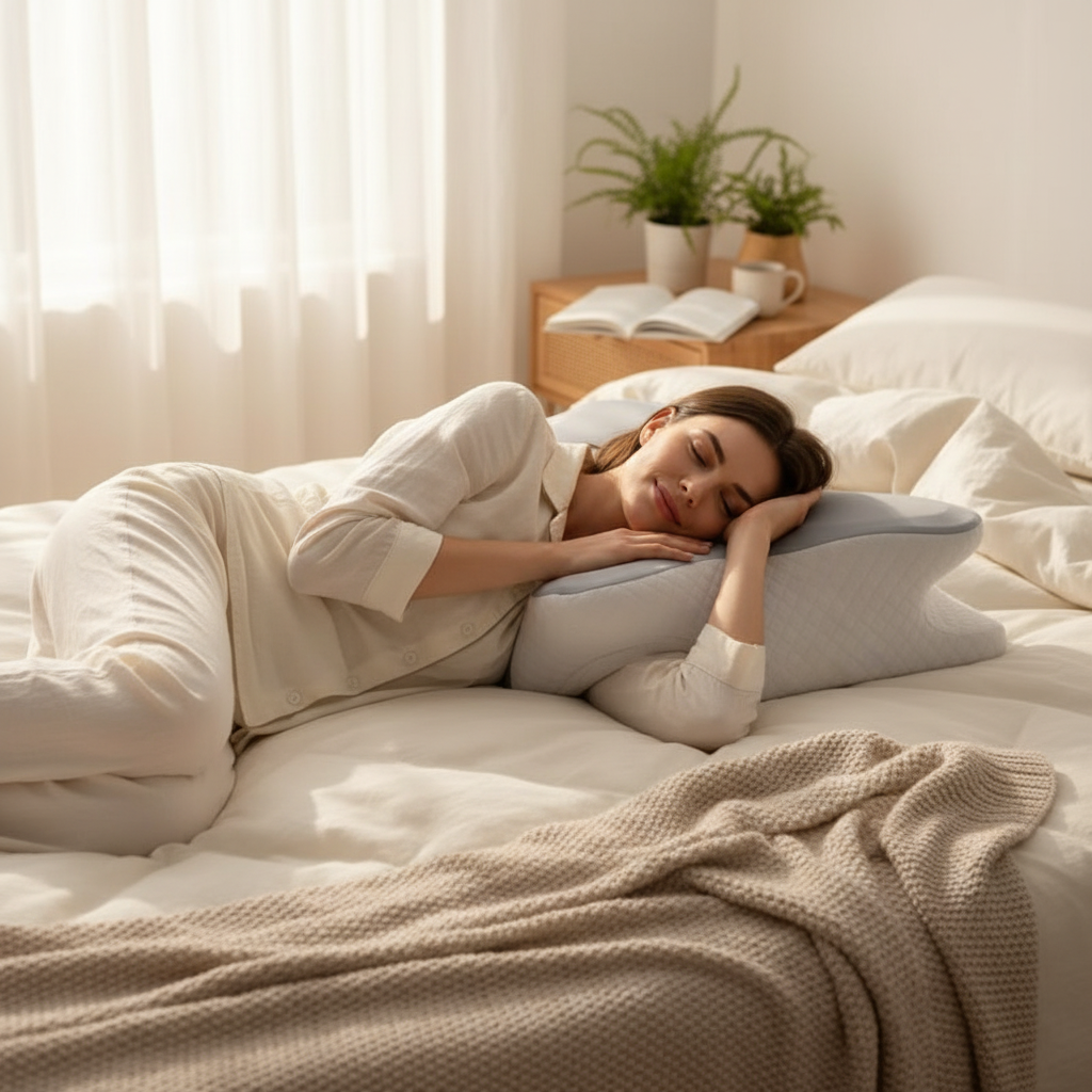 Memory Foam Pillow with Ergonomic Contour Design