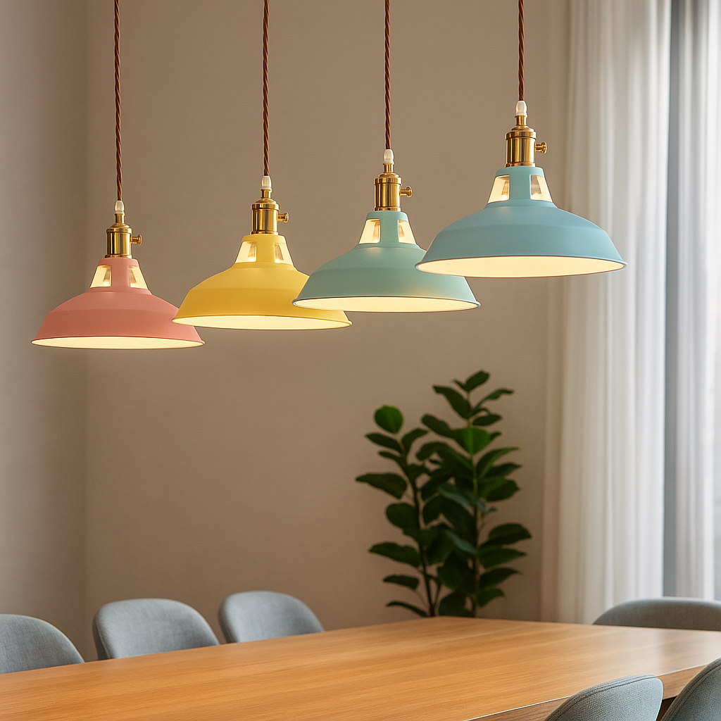 Metal Pendant Light with Dome Shade