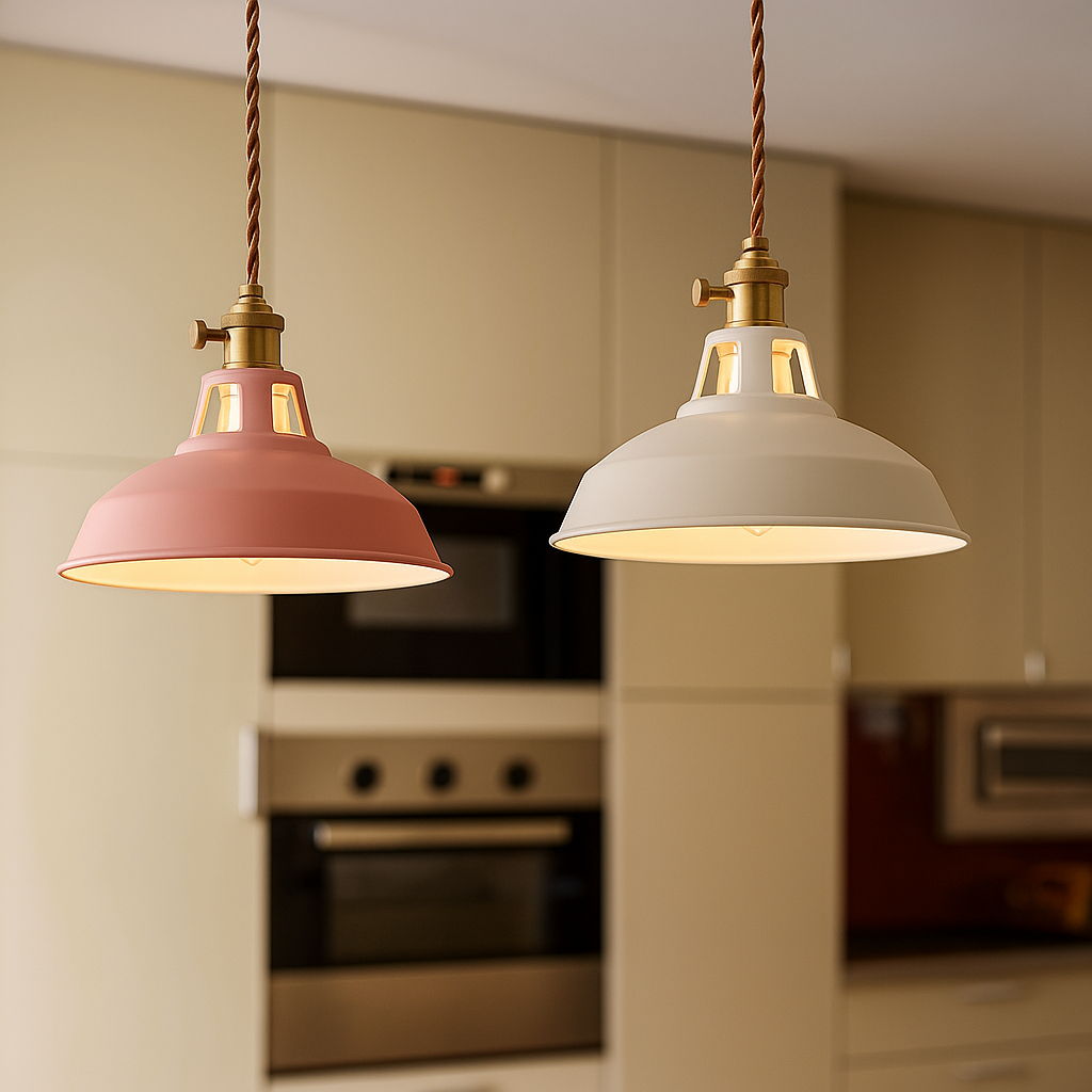 Metal Pendant Light with Dome Shade