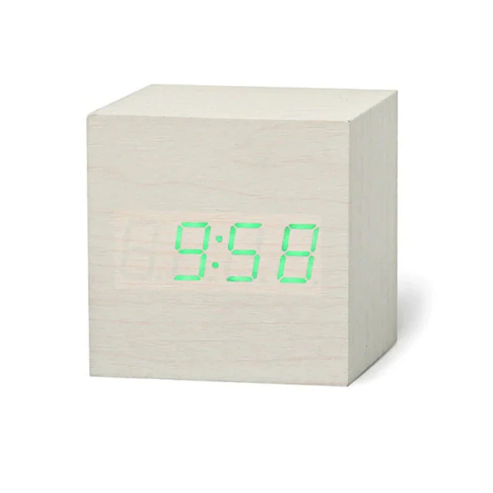 Mini Alarm Clock with LED Display Cube Design