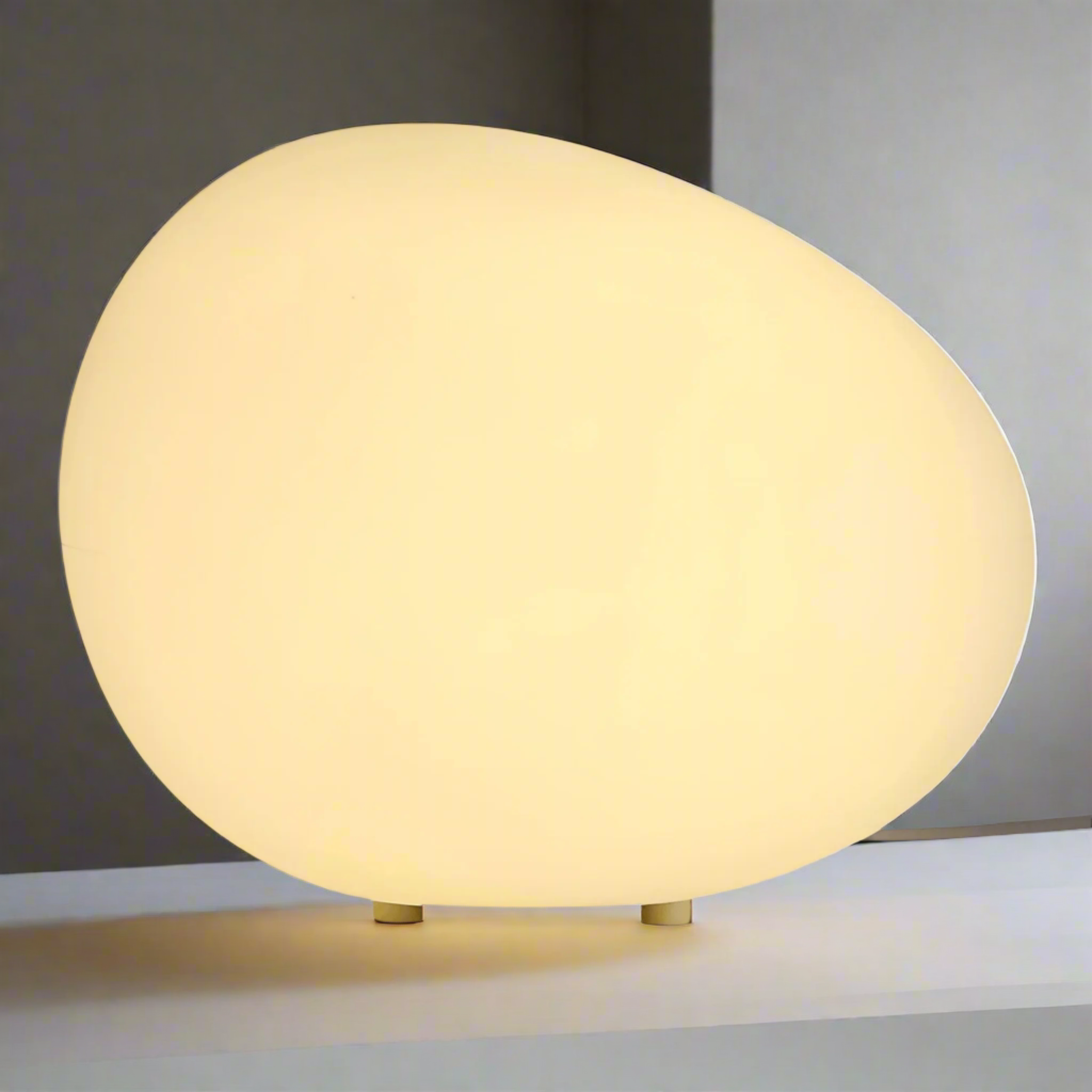 Minimal White Table Lamp with Soft Glow Design