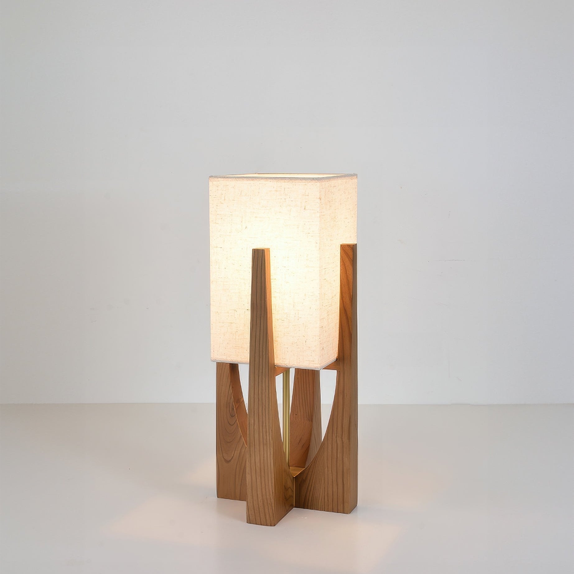 Minimalist Wood Frame Fabric Shade Lamp