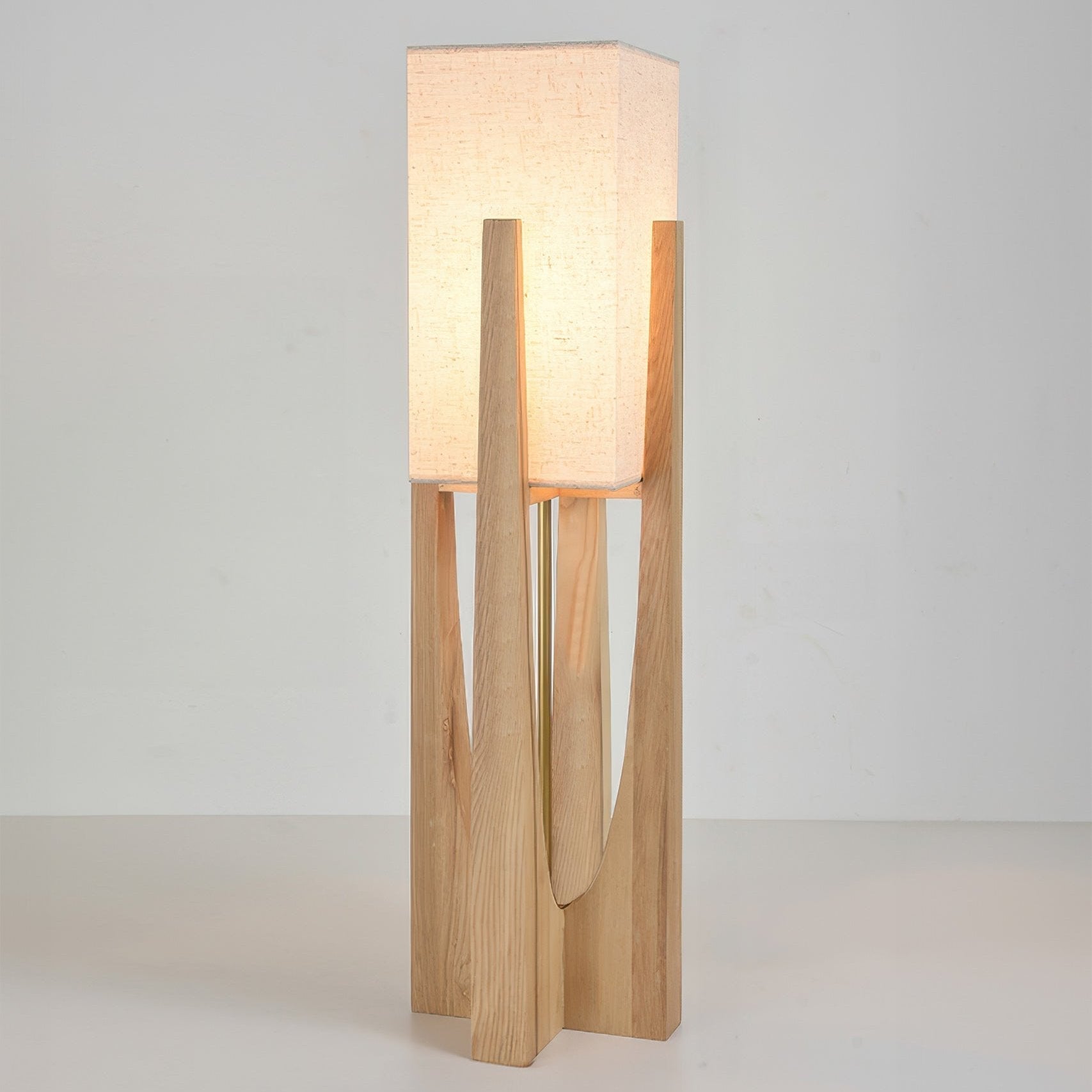 Minimalist Wood Frame Fabric Shade Lamp