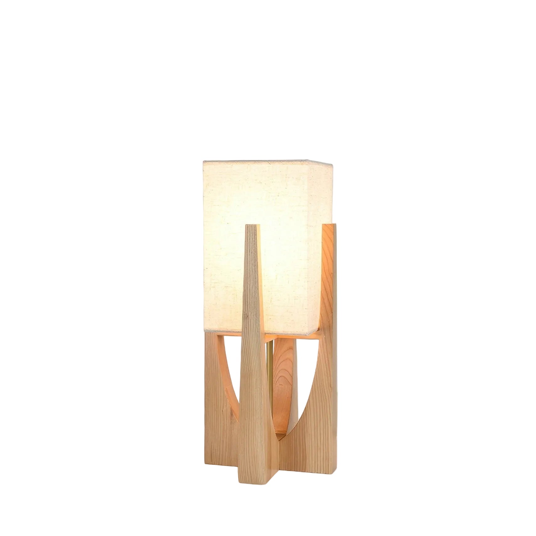 Minimalist Wood Frame Fabric Shade Lamp