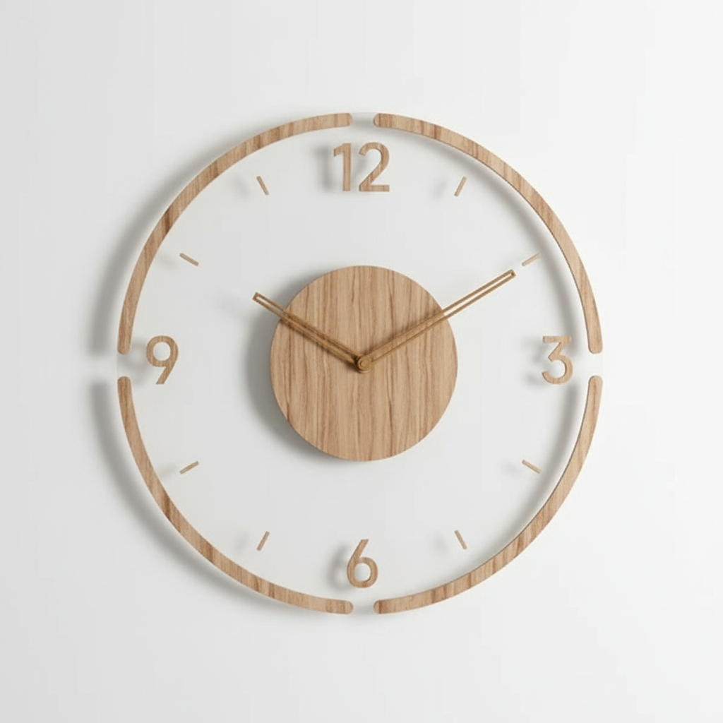 Modern Acrylic Wood Wall Clock