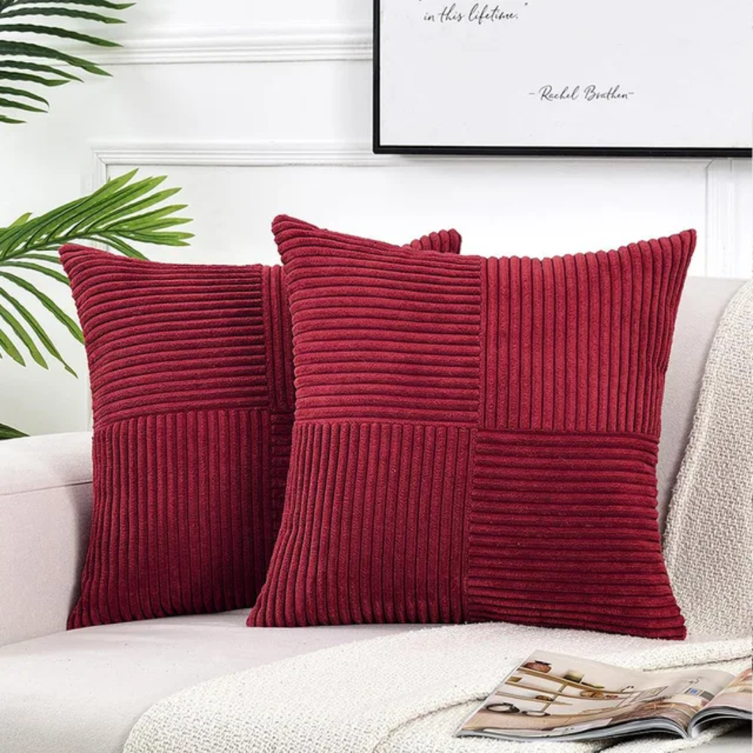 Modern Corduroy Patchwork Cushion Cover for Cozy Interiors