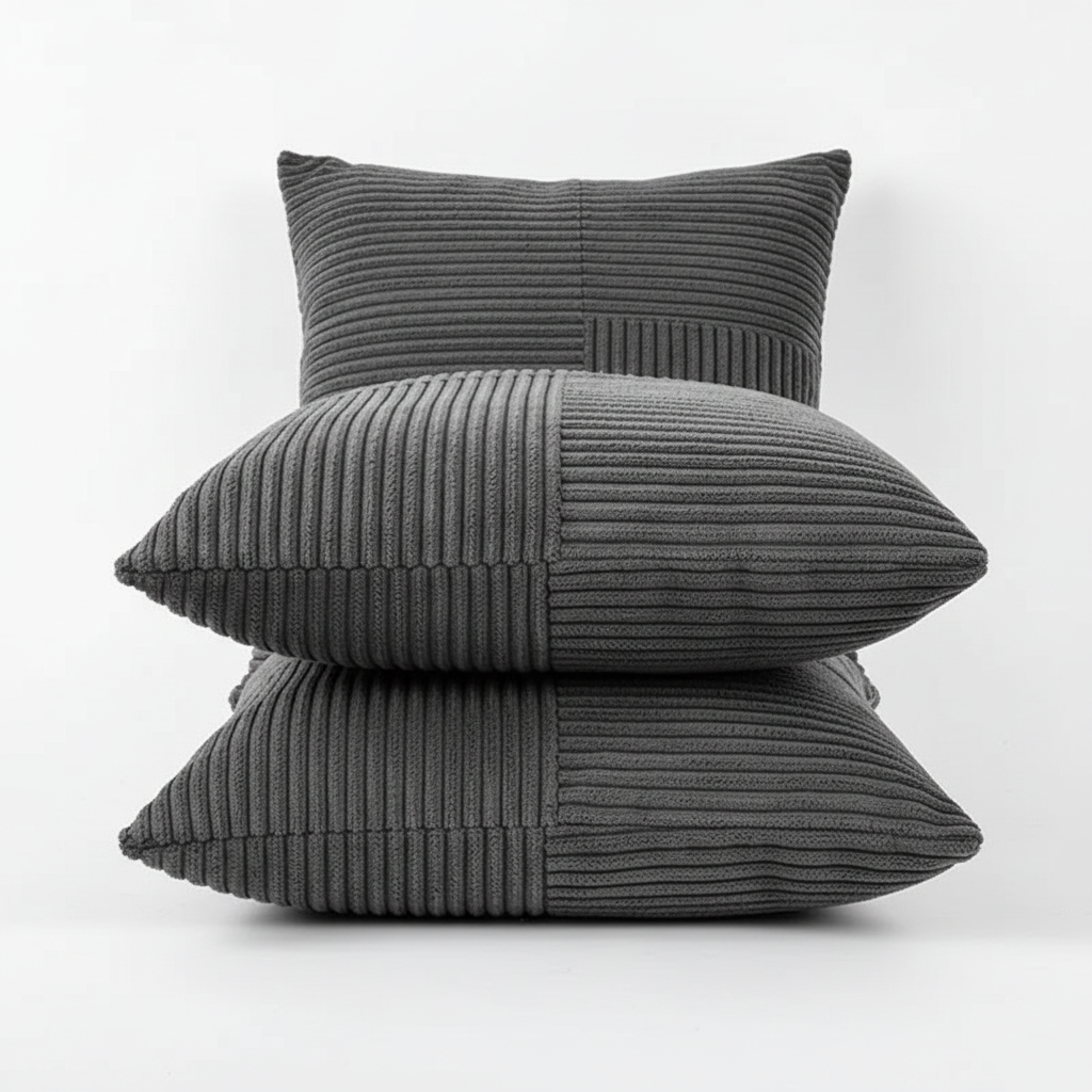 Modern Corduroy Patchwork Cushion Cover for Cozy Interiors
