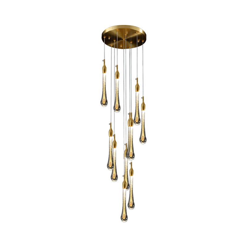 Modern Teardrop Crystal Lights Chandelier with Gold Finish