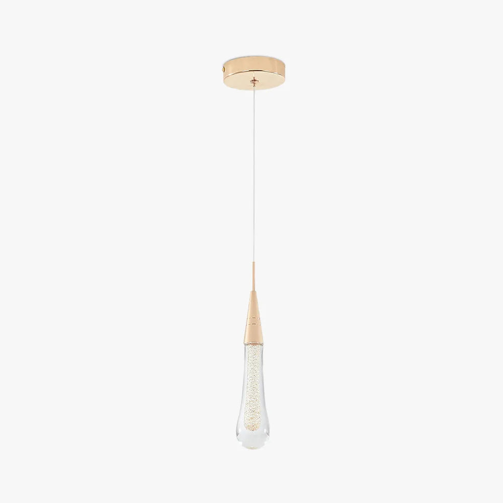 Modern Teardrop Pendant Crystal Light with Gold Finish