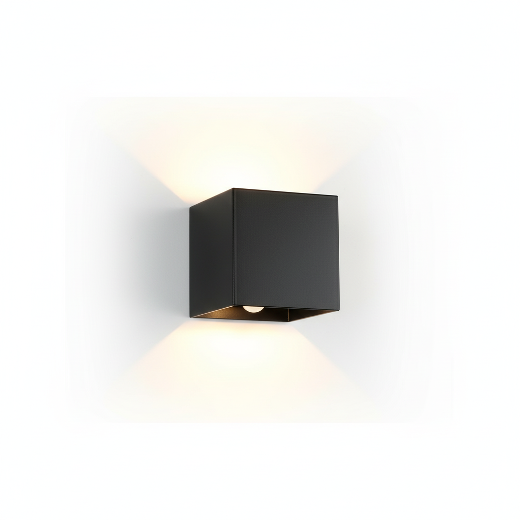 Modern Cube Garden Wall Light with Motion LED