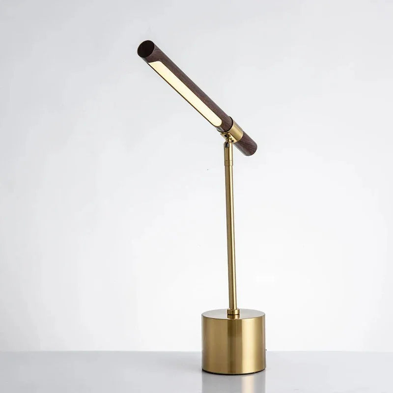 Modern Desk Lamp with Metal and Wood Bar Light