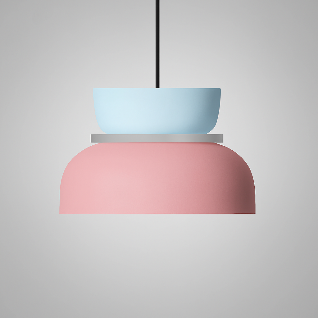 Modern Dome Pendant Light with Color Layers