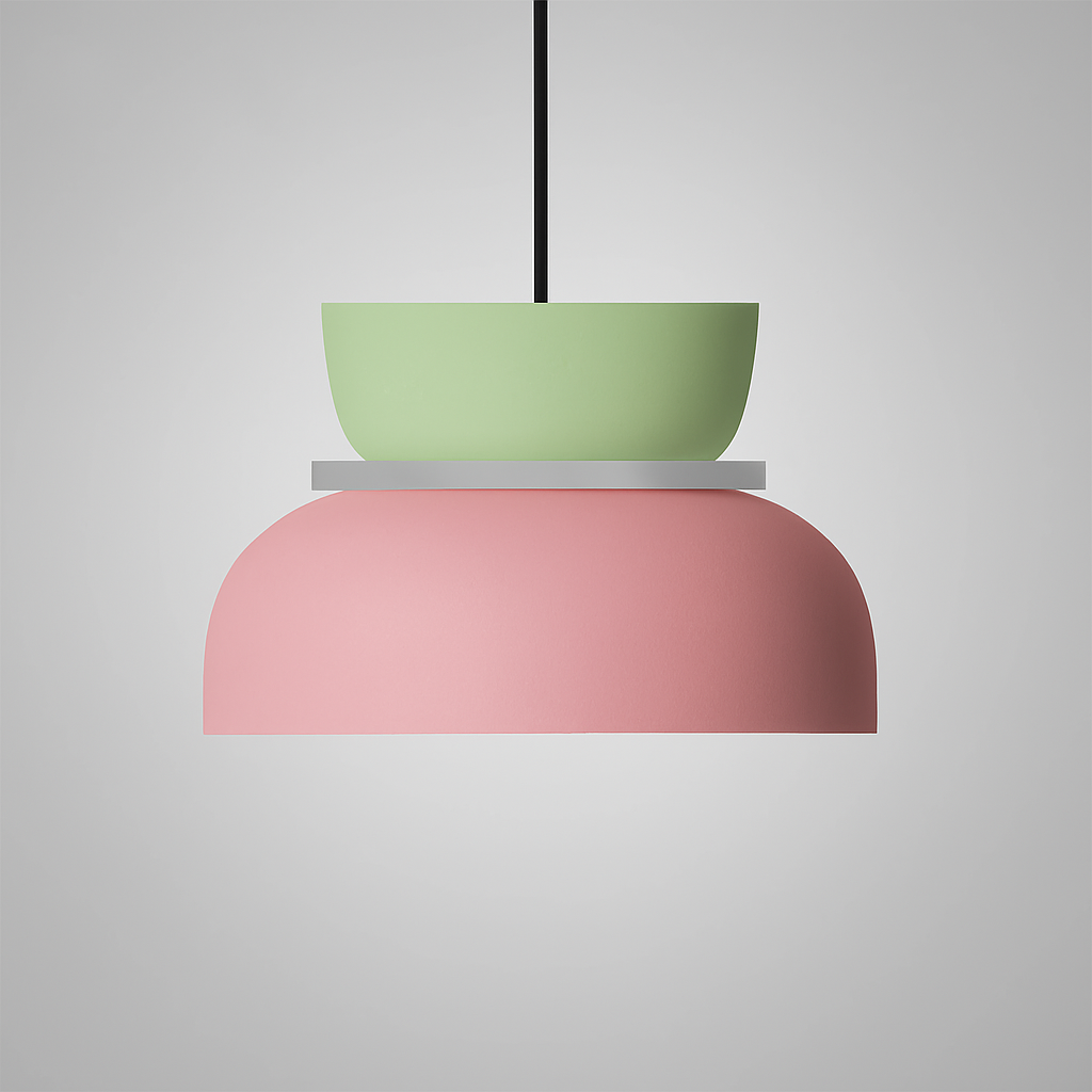 Modern Dome Pendant Light with Color Layers