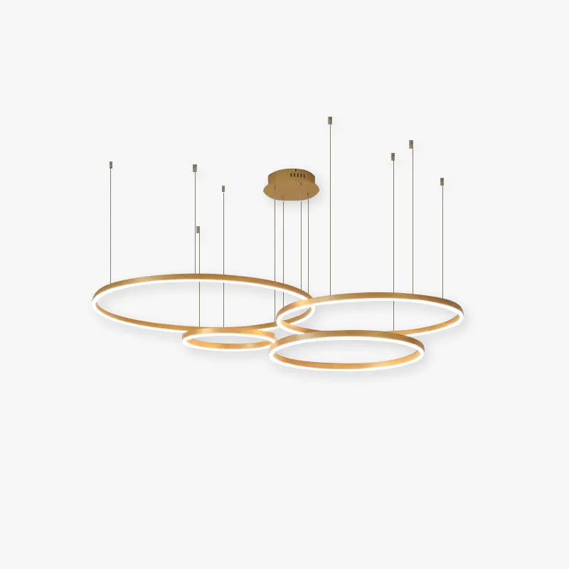 Modern Double Ring Light with LED Halo Design