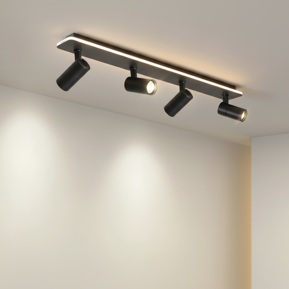 Modern Dual Spotlight Ceiling Bar Light