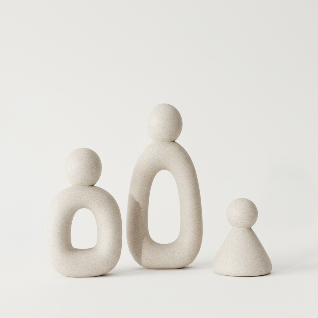 Modern Family Sculpture Set with Minimalist Design