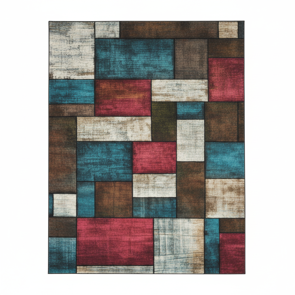 Modern Geometric Area Rug with Soft Non-Slip Design
