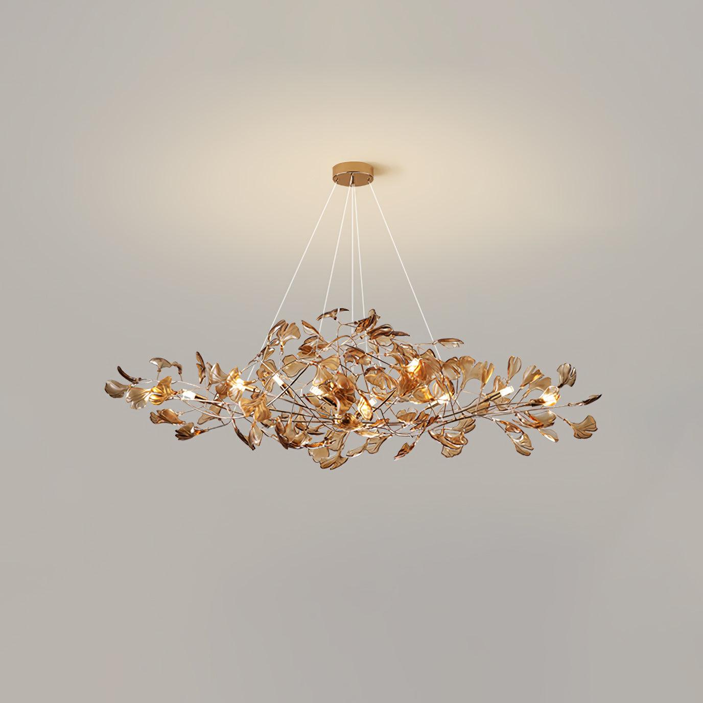 Modern Ginkgo Leaf Dining Room Chandelier with Artistic Design