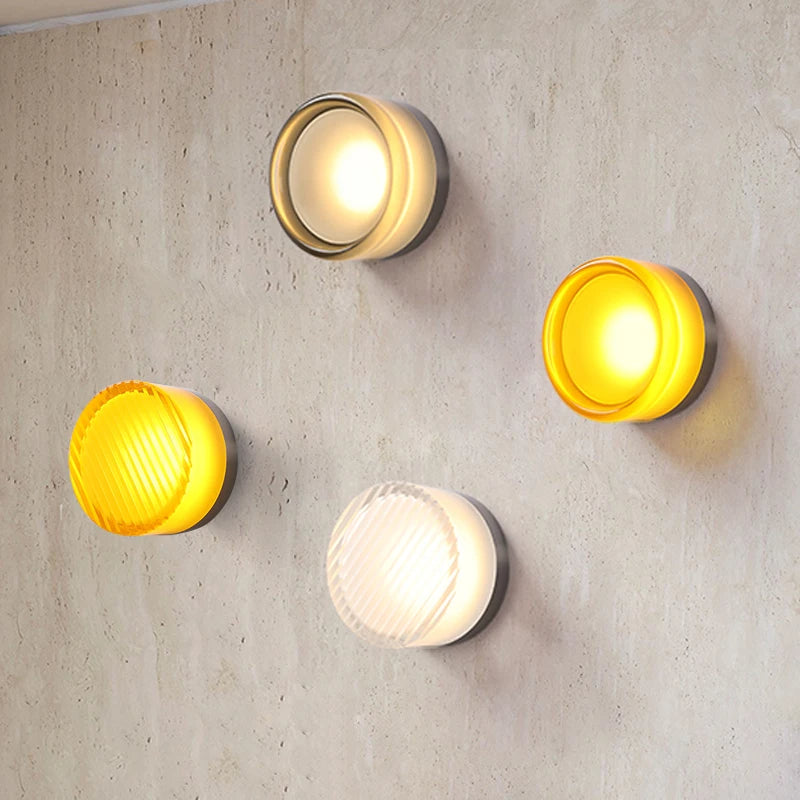 Modern Glass Wall Sconce with LED Glow