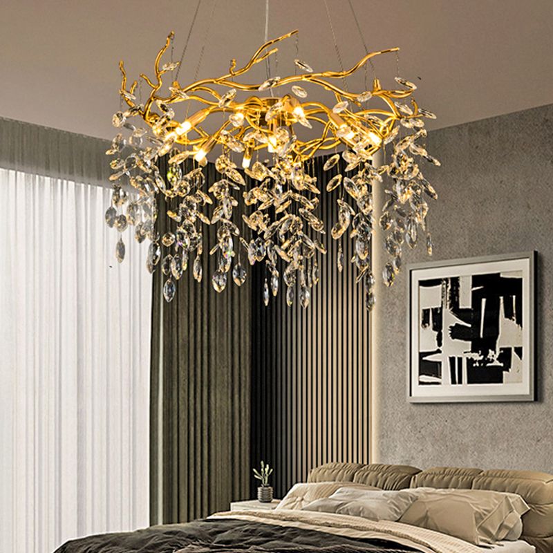 Modern Gold Branch Crystal Chandelier | Glass & Crystal Lighting