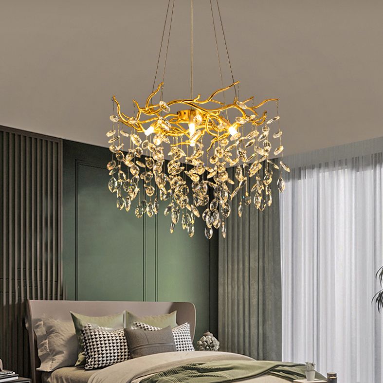 Modern Gold Branch Crystal Chandelier | Glass & Crystal Lighting