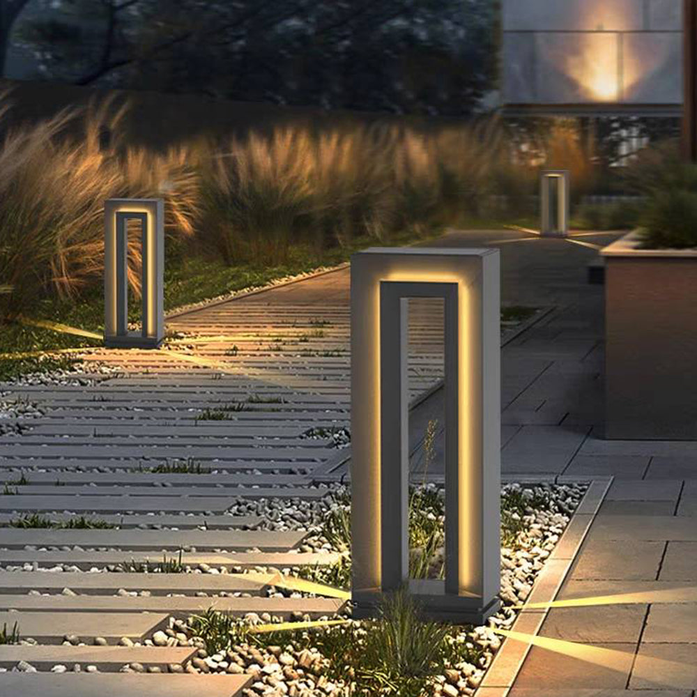 Modern Hollow Frame Solar Exterior Lights for Pathways