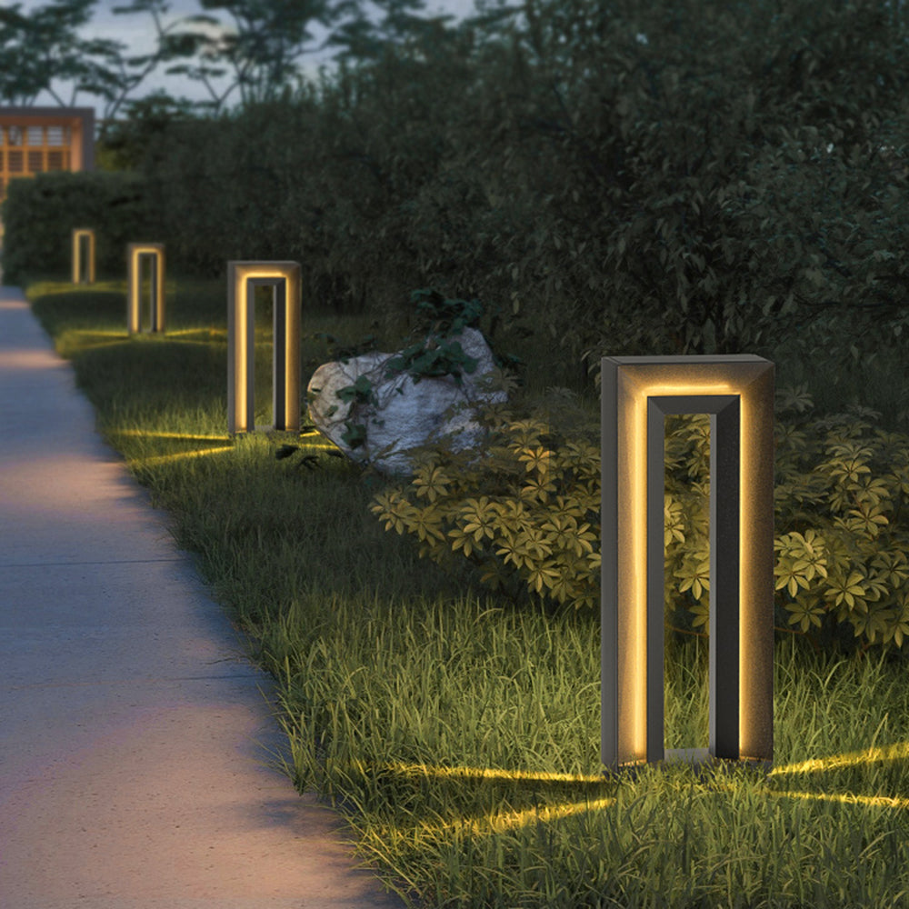 Modern Hollow Frame Solar Exterior Lights for Pathways