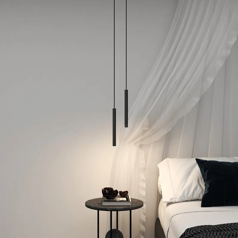 Modern Linear Tube Pendant Light with Minimalist Cylinder Design