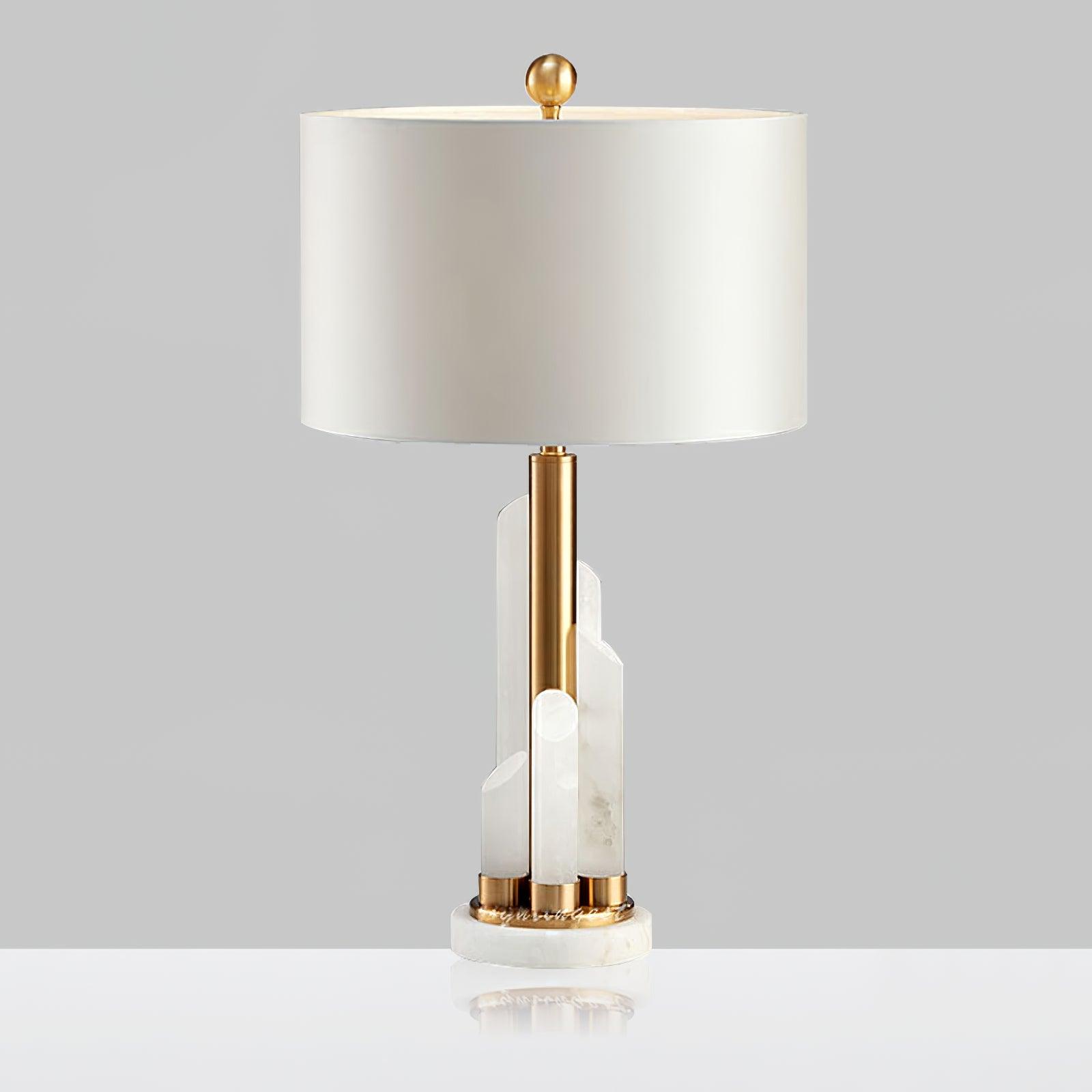 Modern Marble Desk Lamp with Fabric Shade