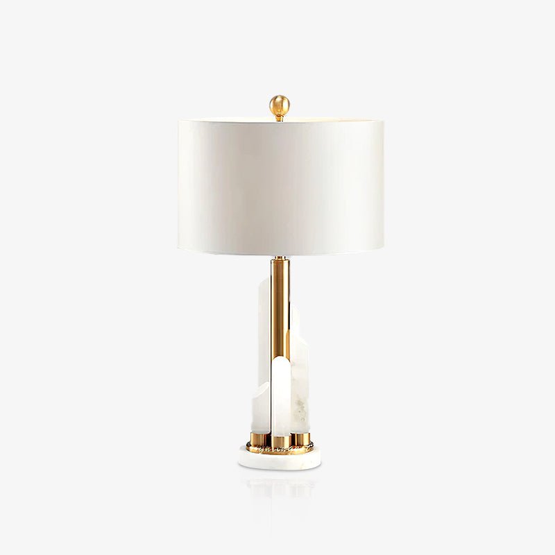 Modern Marble Desk Lamp with Fabric Shade