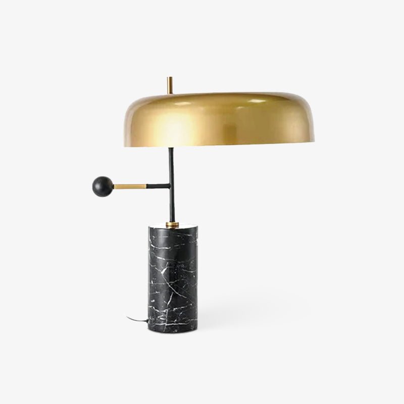 Modern Marble Desk Lamp with Gold Metal Shade