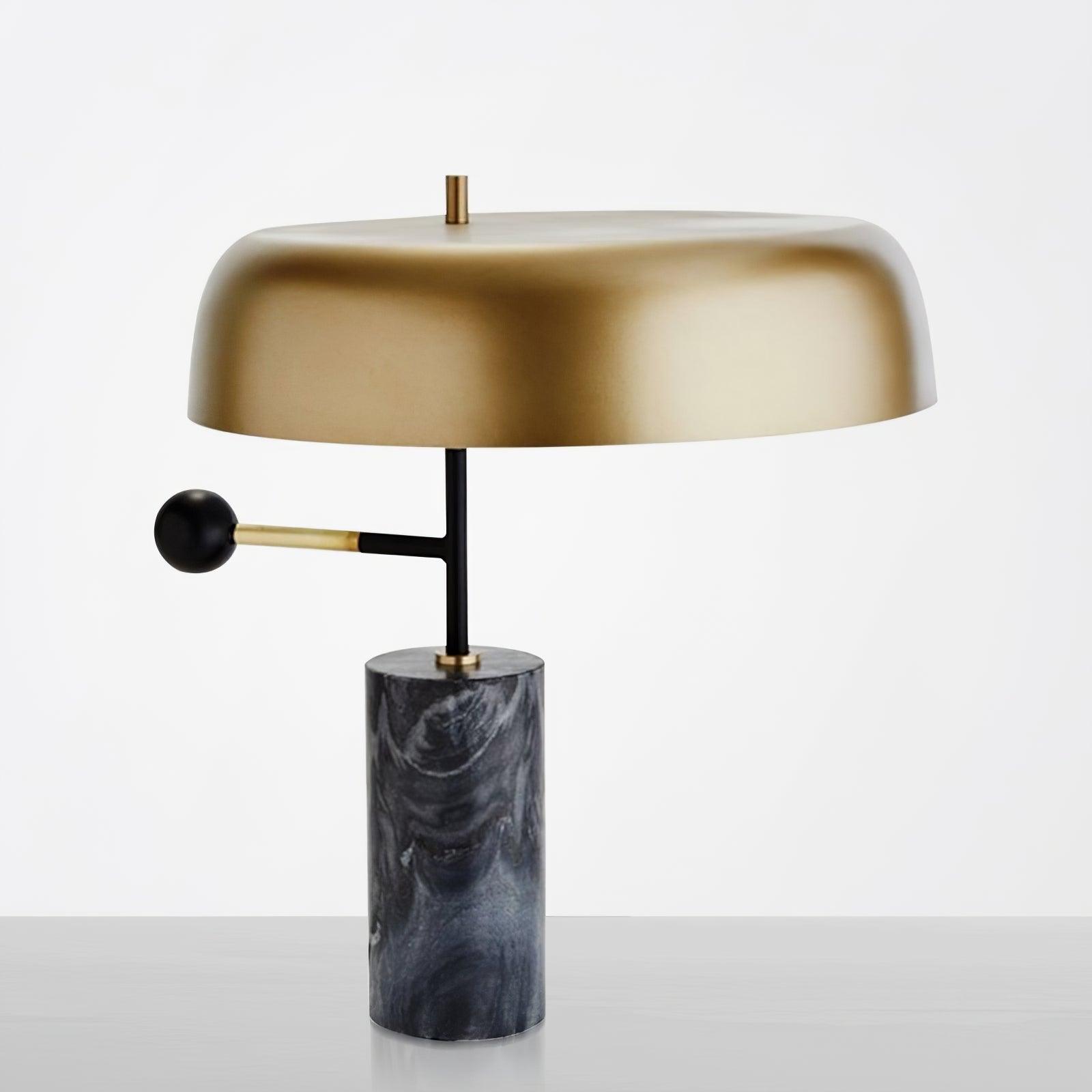 Modern Marble Desk Lamp with Gold Metal Shade