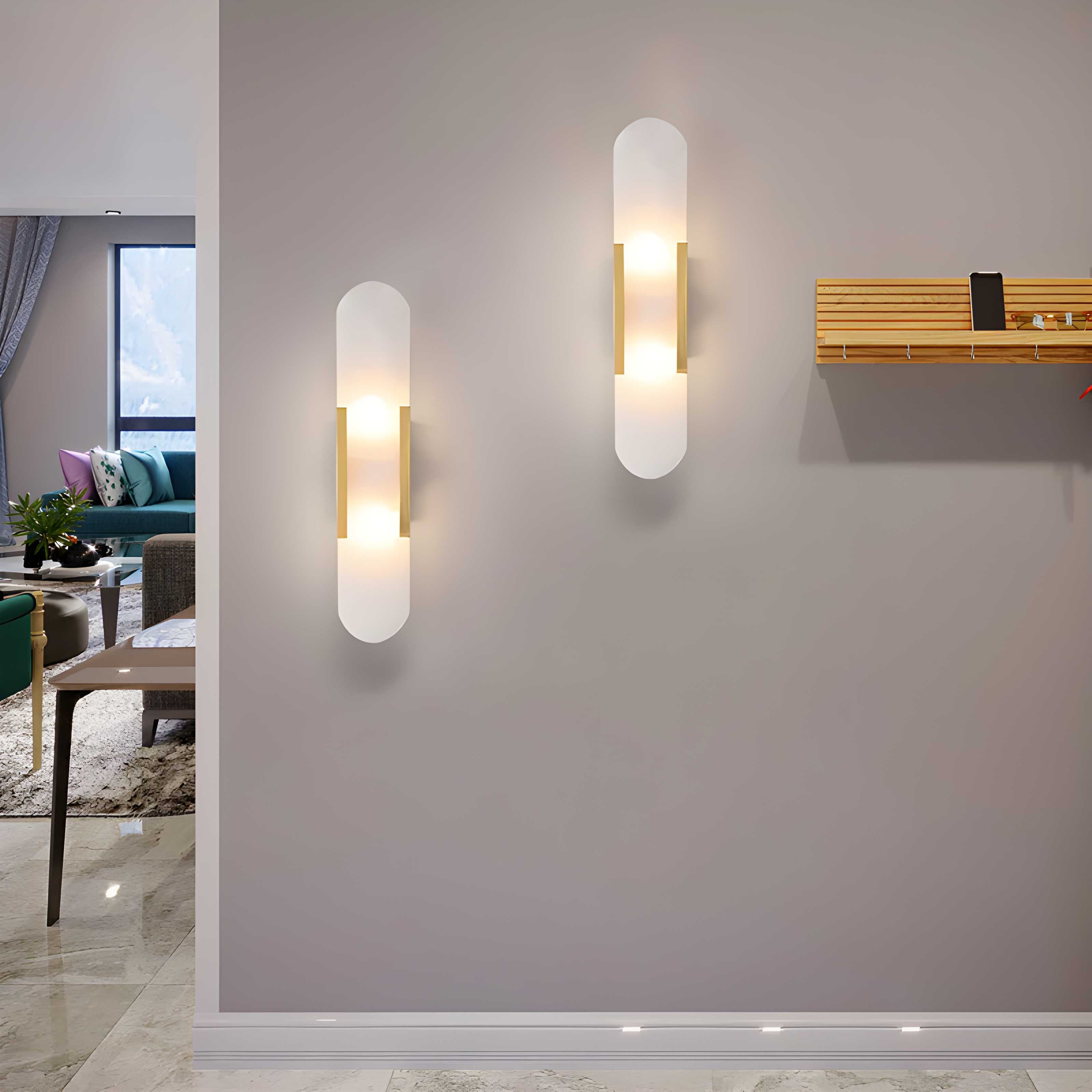 Modern Marble Wall Light with Vertical Design