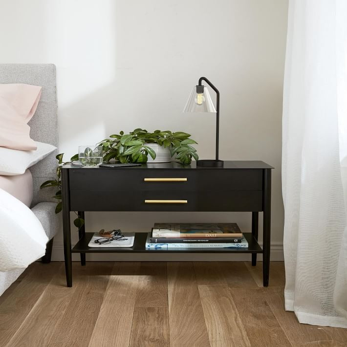 Modern Metal Table Lamp with Glass Shade