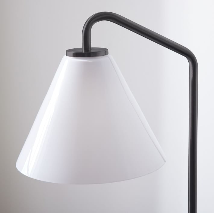Modern Metal Table Lamp with Glass Shade