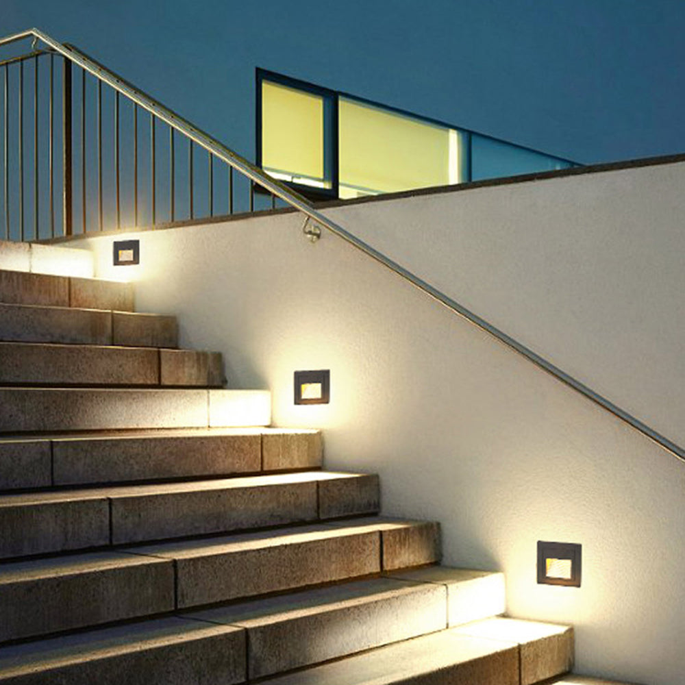 Modern Outdoor Step Light with Recessed LED