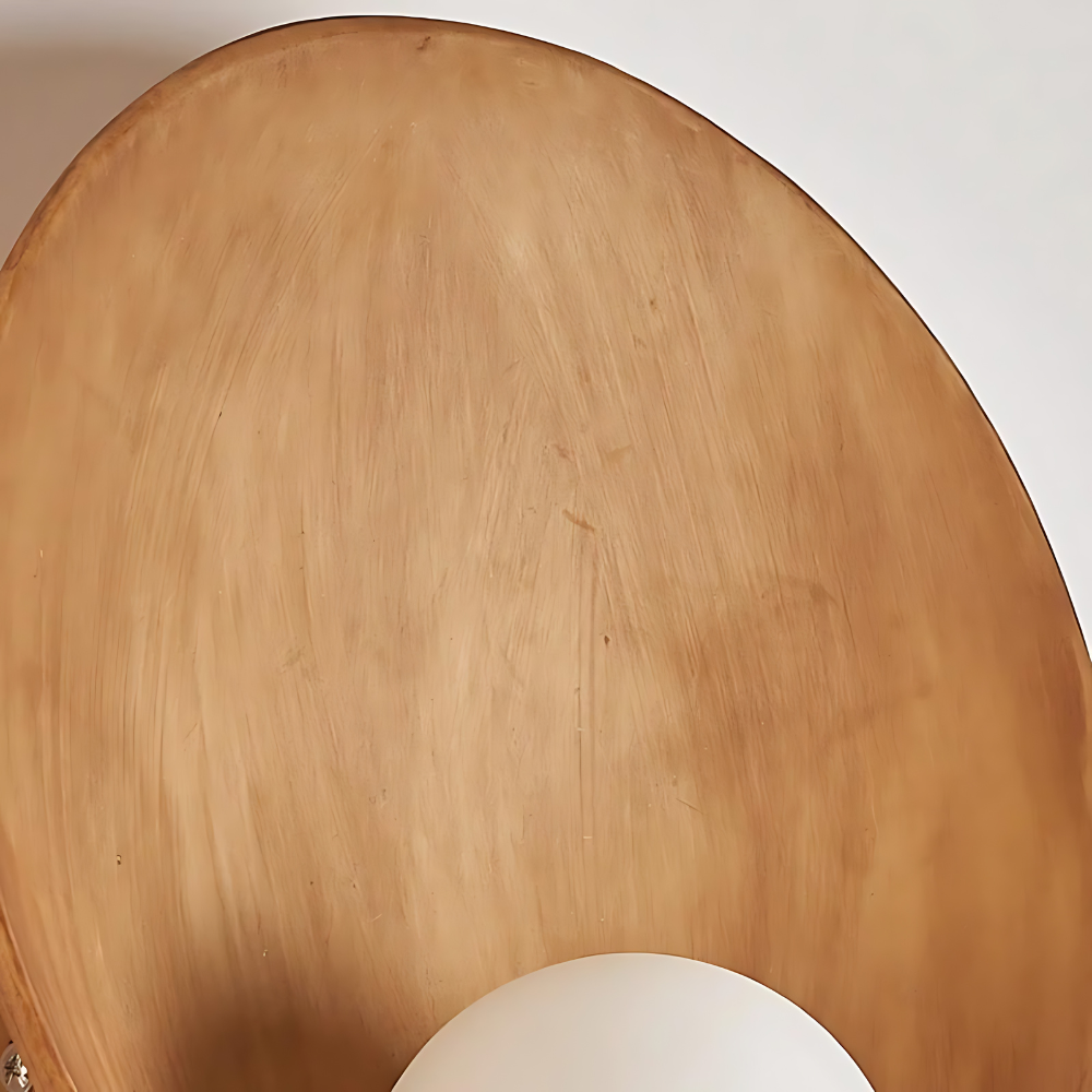 Japandi Wooden Bowl Wall Sconce with Wabi-Sabi Ambient Glow