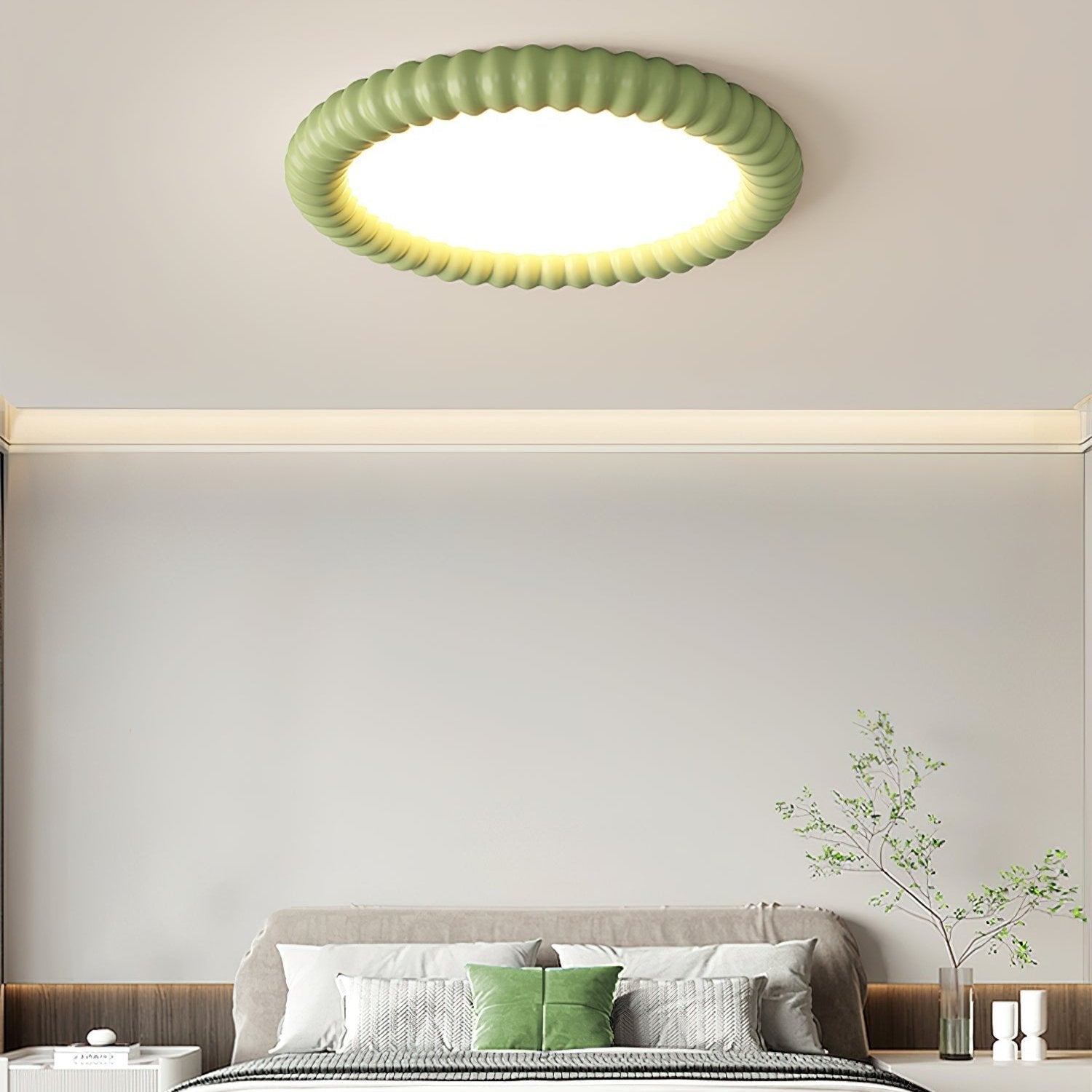 Modern Ripple Ceiling Light with Halo Design