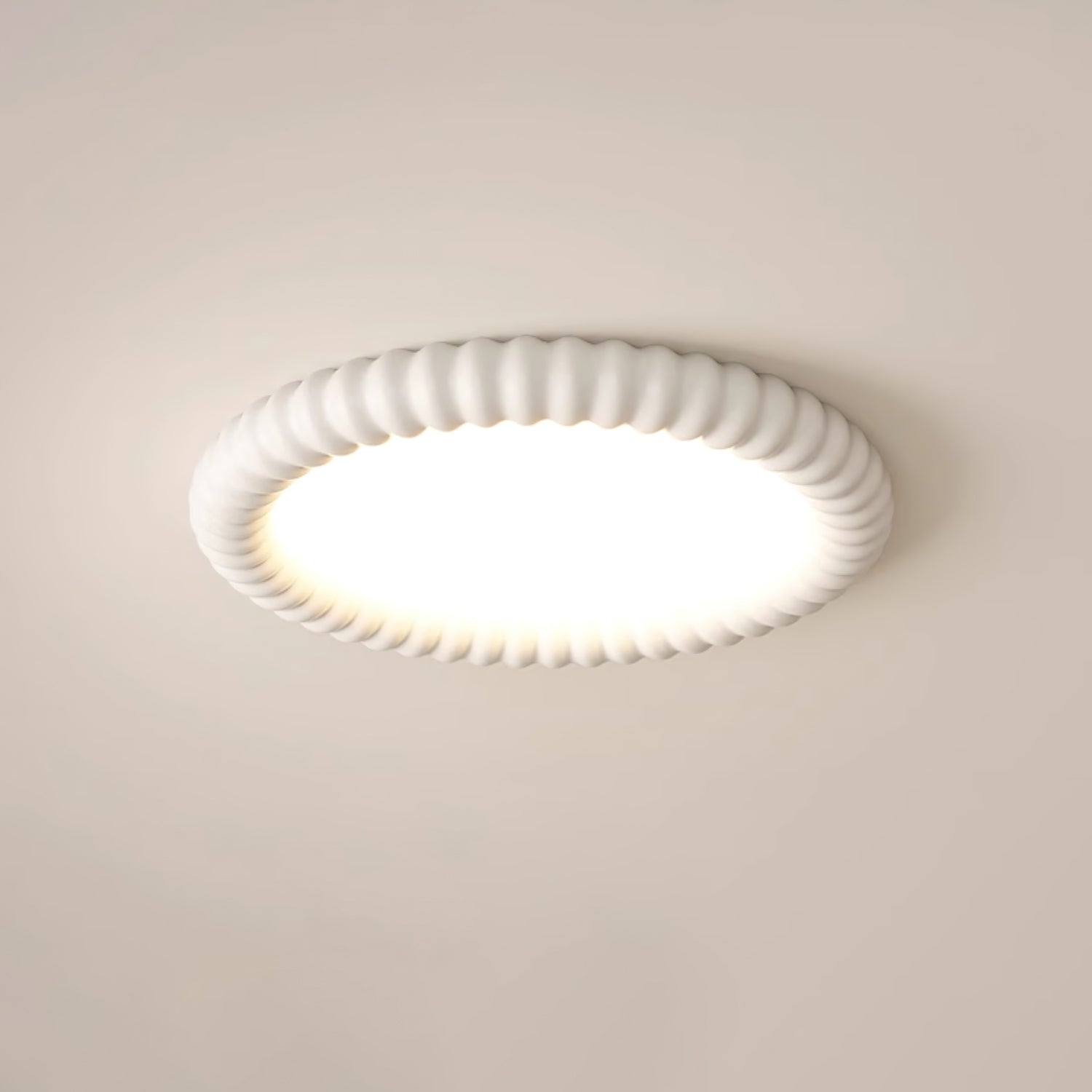 Modern Ripple Ceiling Light with Halo Design