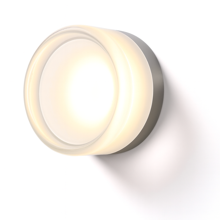 Modern Round Wall Light with Gold Glass Frame