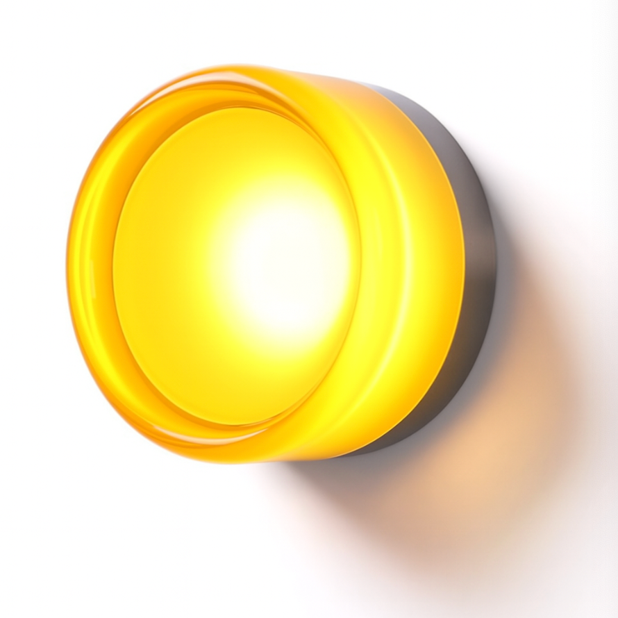 Modern Round Wall Light with Gold Glass Frame