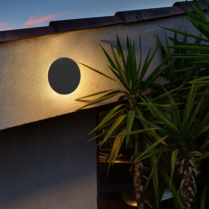Modern Round Wall Light with Halo LED Glow