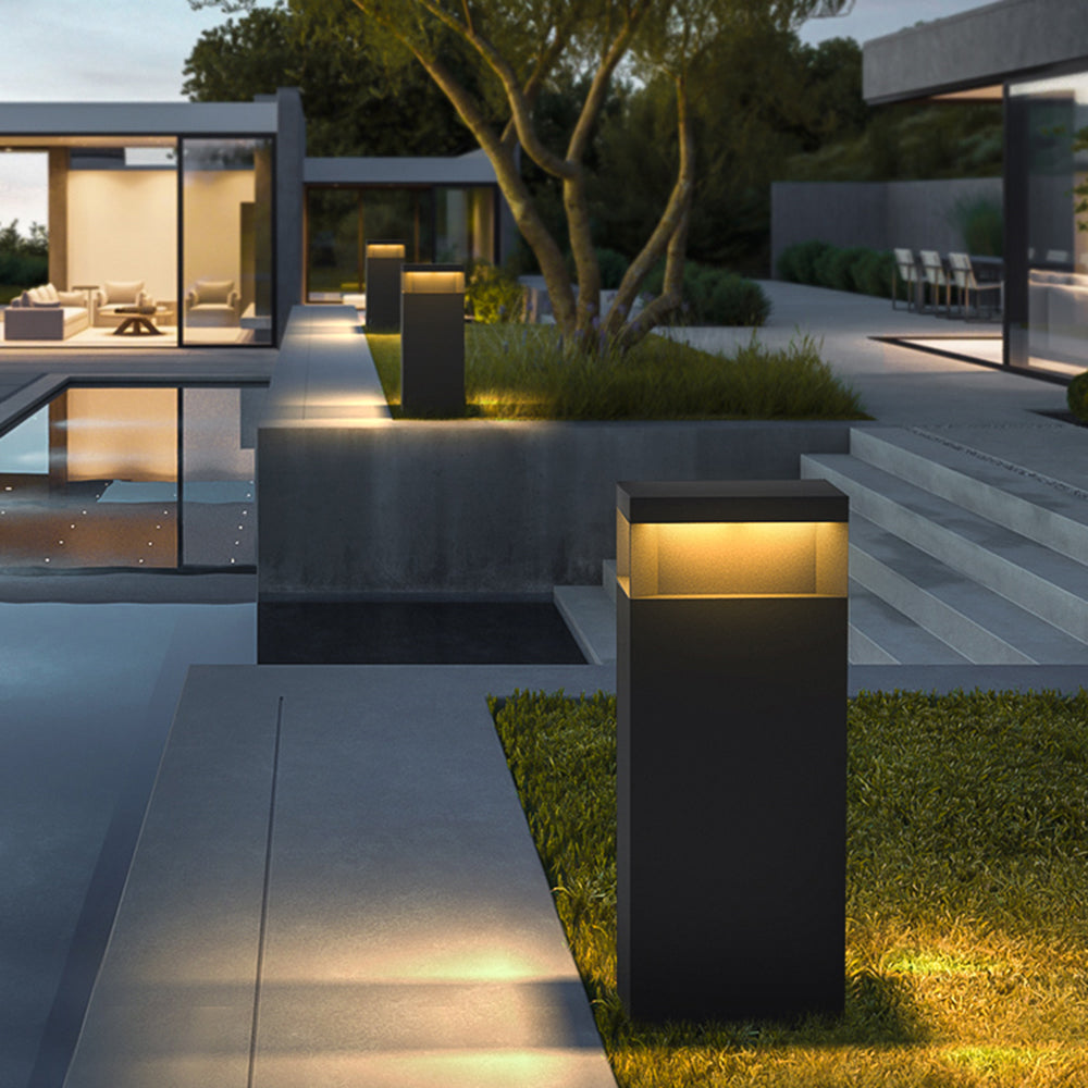 Modern Solar Exterior Light with Rectangular Path Design