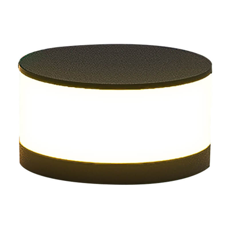 Modern Solar Garden Post Light with Round LED Glow