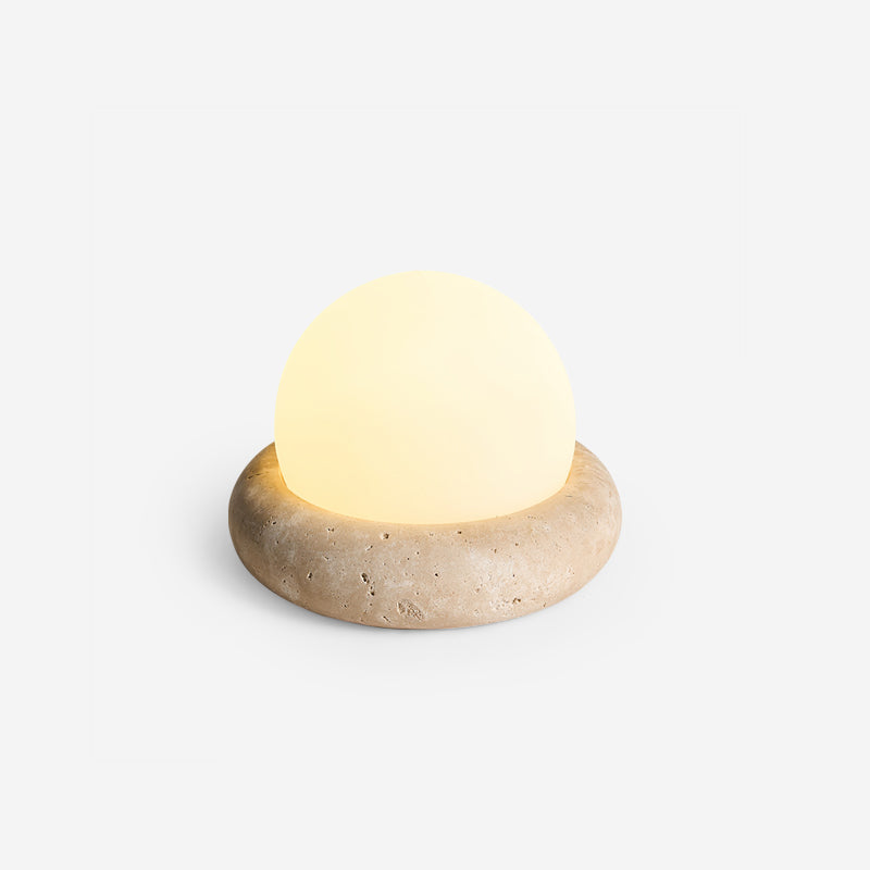 Modern Stone Globe Desk Lamp with LED Light