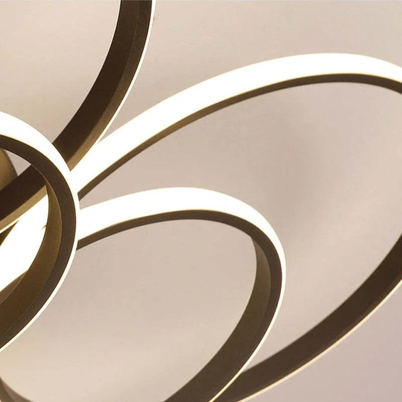 Modern Triple Ring Ceiling Light with LED Halo Design