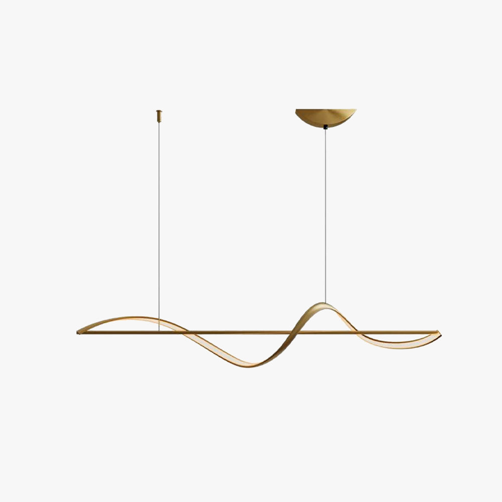 Modern & Minimalist Wave Pendant Light with Floating LED Bar