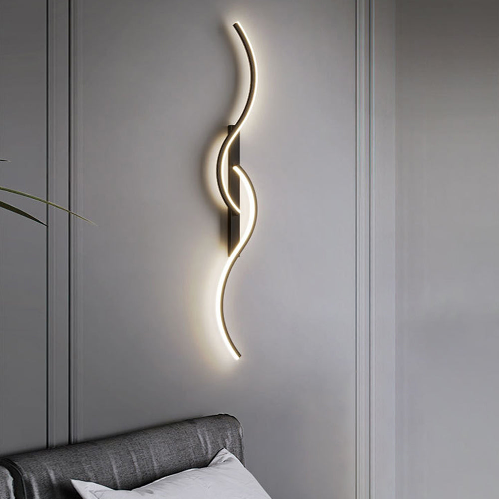 Modern & Minimalist Wave Wall Light with Curved LED Design